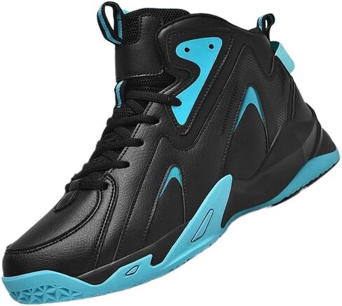 Plus Size Men's High-Top Basketball Shoes: Comfy, Breathable, Non-Slip, Shock-Absorbent Lace-Ups - Perfect for Indoor & Outdoor Training, Running, & Walking in Saudi Arabia