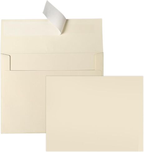 Ivory Blank Cards and Envelopes, Goefun 5x7 Flat Cream Cardstock and A7 Envelopes Self Seal 100 Pack for Wedding, Invitations, DIY Greeting Cardstock, Thank You Cards & All Occasion in Saudi Arabia