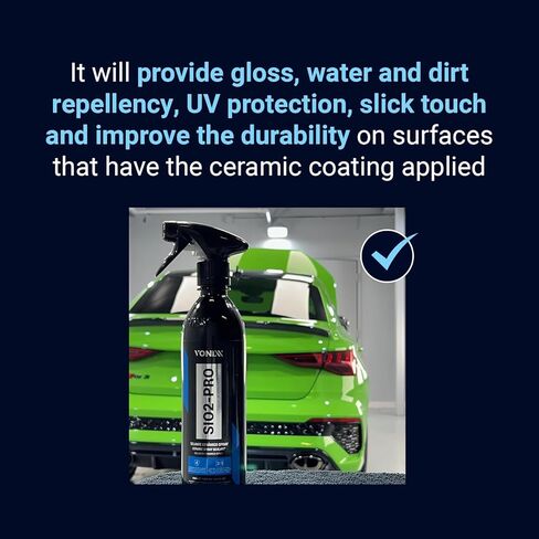 Vonixx SiO2-PRO Ceramic Spray Sealant | Protection for Ceramic-Coated Surfaces | Water & Dirt Repellent | Compatible with Matte Paint, PPF, Vinyl | Up to 4 Months Protection | 16.9 fl oz (500 ml) in Kuwait