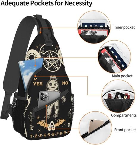 حقيبة ظهر Goth Coffin Horror Gothic Sling Backpack Crossbody حقيبة كتف للسفر والمشي لمسافات طويلة هدايا Daypack in Kuwait