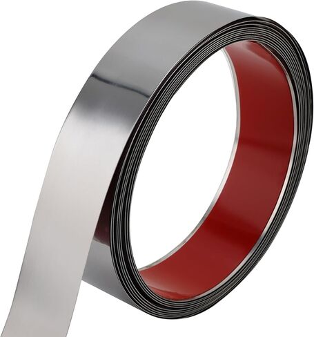 Flexible Self Adhesive Metal Strip for Magnet, Strong Peel and Stick Ferrous Tape Roll with 50pcs Magnets for Workshop, Office, School and Home Decoration (Shiny Silver, 16.4ft x 1.6inch) in Saudi Arabia