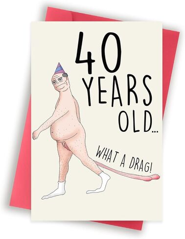 Funny 40th Birthday Card for Men Him Husband Boyfriend, Birthday Gift for 40 Year Old Men, Unique 40th Birthday Decorations, Happy 40th Birthday Gifts Men Idea in Saudi Arabia