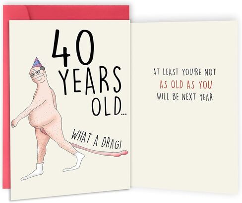 Funny 40th Birthday Card for Men Him Husband Boyfriend, Birthday Gift for 40 Year Old Men, Unique 40th Birthday Decorations, Happy 40th Birthday Gifts Men Idea in Saudi Arabia