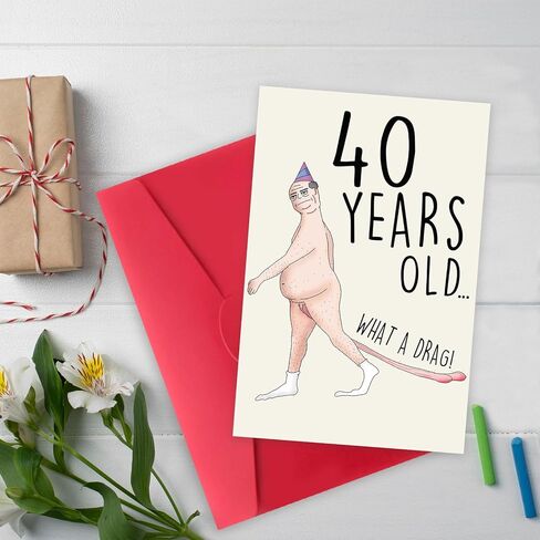 Funny 40th Birthday Card for Men Him Husband Boyfriend, Birthday Gift for 40 Year Old Men, Unique 40th Birthday Decorations, Happy 40th Birthday Gifts Men Idea in Saudi Arabia