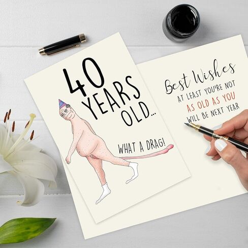 Funny 40th Birthday Card for Men Him Husband Boyfriend, Birthday Gift for 40 Year Old Men, Unique 40th Birthday Decorations, Happy 40th Birthday Gifts Men Idea in Saudi Arabia