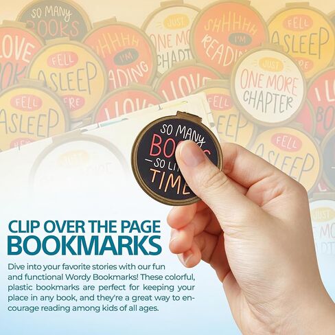 Reading Rewards Clip Over The Page Wordy Bookmarks for Kids - Fun Bookmarks for Children, Classroom Prizes, Motivational Book Markers, Planner Accessories - Book Marks for Reading Women - 75 Pack in Kuwait