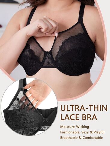 Minimizer Bras for Women Lifting Full Coverage Underwire Lace Bras Plus Size Unlined Breathable Bra for Heavy Breast in Saudi Arabia