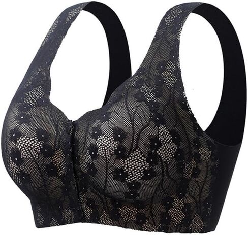 5Pcs Bras for Older Women No Underwire Front Closure Comfort Senior Wireless Snap Closing Bra in Saudi Arabia