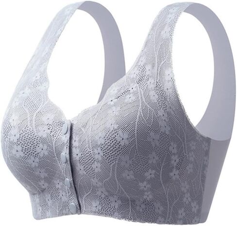 5Pcs Bras for Older Women No Underwire Front Closure Comfort Senior Wireless Snap Closing Bra in Saudi Arabia