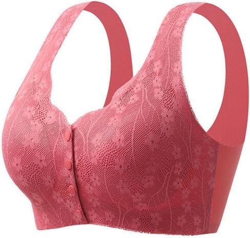 5Pcs Bras for Older Women No Underwire Front Closure Comfort Senior Wireless Snap Closing Bra in Saudi Arabia