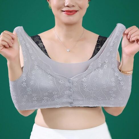 5Pcs Bras for Older Women No Underwire Front Closure Comfort Senior Wireless Snap Closing Bra in Saudi Arabia
