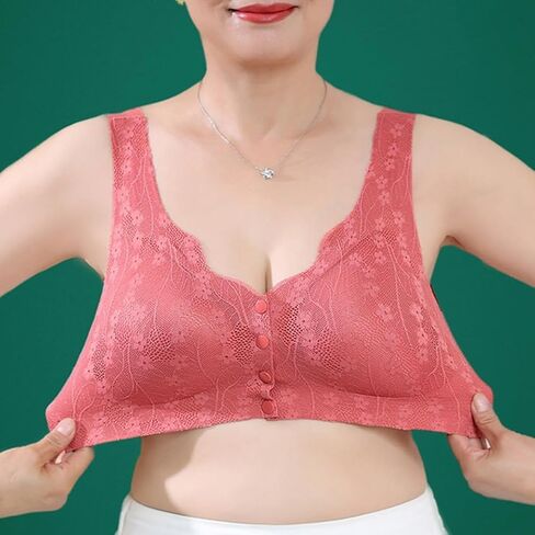 5Pcs Bras for Older Women No Underwire Front Closure Comfort Senior Wireless Snap Closing Bra in Saudi Arabia