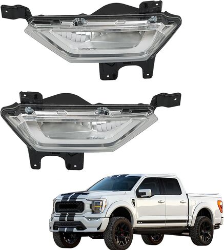 Left and Right Front Fog Lights Assembly Replacement for F150 2021 2022 Clear Lens ML3Z15200A ML3Z15201A in Saudi Arabia
