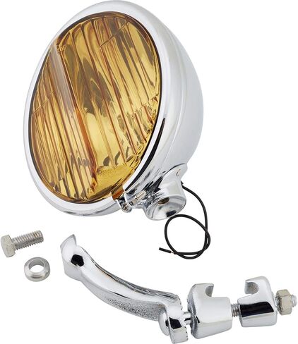 Speedway Motors Passenger Car Fog Lamps with Bracket, Amber Pair, Stainless Steel Housing, Quartz Halogen Cat Eye Lens, Universal Ball & Cup Adjustable Mount Kit in Kuwait