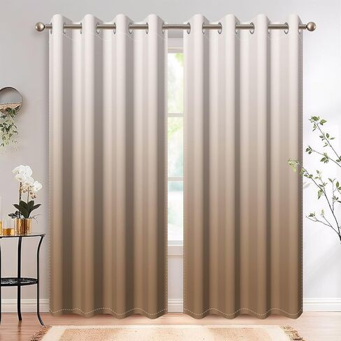 Brown Ombre Bedroom Curtains Blackout Curtains Room Darkening Thermal Insulated Window Drapes for Living Room 2 Panels 42x63inch in Saudi Arabia