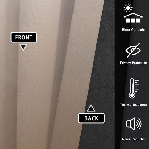 Brown Ombre Bedroom Curtains Blackout Curtains Room Darkening Thermal Insulated Window Drapes for Living Room 2 Panels 42x63inch in Saudi Arabia