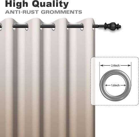 Brown Ombre Bedroom Curtains Blackout Curtains Room Darkening Thermal Insulated Window Drapes for Living Room 2 Panels 42x63inch in Saudi Arabia