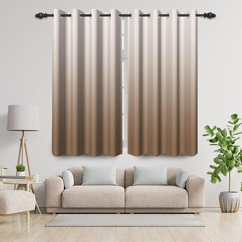 Brown Ombre Bedroom Curtains Blackout Curtains Room Darkening Thermal Insulated Window Drapes for Living Room 2 Panels 42x63inch in Saudi Arabia