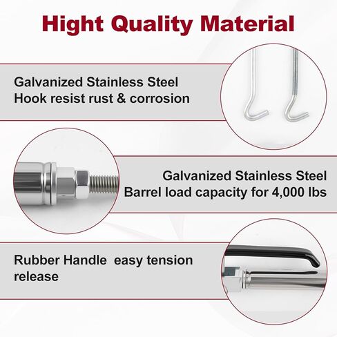 Turn-Buckles Replacement Set for Truck Camper, Including Front & Rear Turn-Buckles | Premium Stainless Steel in Kuwait