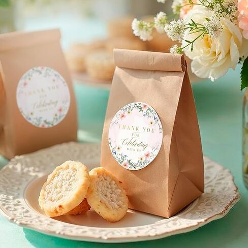 Mobiusea Creation Wild Floral Wedding Thank You Stickers | 2" Gold Foil Thank You for Celebrating With Us Labels | 60pcs Waterproof Favor Stickers for Weddings, Baby Showers, Bridal Showers, & Parties in Saudi Arabia