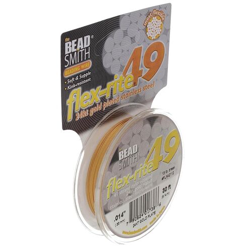 The Beadsmith Flex-Rite Wire – 49 Strand, Nylon Coated, Stainless Steel Beading Wire – Clear Color, .018" Diameter, 100-foot Spool – Flexible Wire for Necklace, Bracelet and Jewelry Making in Saudi Arabia