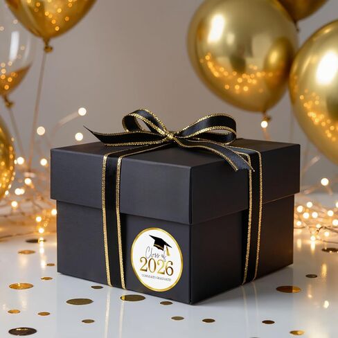 Graduation Stickers Class of 2026 Gold Foil Graduation Cap Stickers 1.75 Inch 60PCS Grad Sticker Round Congrats Graduate Labels for Envelope Seals Cards Announcements Party Favors (Gold) in Saudi Arabia