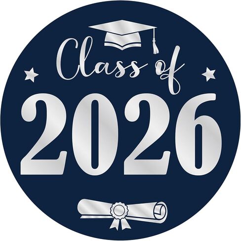 Graduation Stickers Class of 2026 Gold Foil Graduation Cap Stickers 1.75 Inch 60PCS Grad Sticker Round Congrats Graduate Labels for Envelope Seals Cards Announcements Party Favors (Gold) in Saudi Arabia