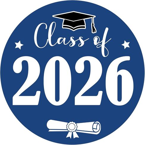 Graduation Stickers Class of 2026 Gold Foil Graduation Cap Stickers 1.75 Inch 60PCS Grad Sticker Round Congrats Graduate Labels for Envelope Seals Cards Announcements Party Favors (Gold) in Saudi Arabia