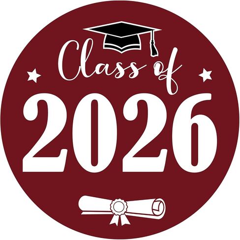 Graduation Stickers Class of 2026 Gold Foil Graduation Cap Stickers 1.75 Inch 60PCS Grad Sticker Round Congrats Graduate Labels for Envelope Seals Cards Announcements Party Favors (Gold) in Saudi Arabia