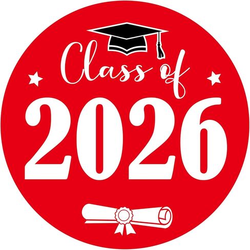 Graduation Stickers Class of 2026 Gold Foil Graduation Cap Stickers 1.75 Inch 60PCS Grad Sticker Round Congrats Graduate Labels for Envelope Seals Cards Announcements Party Favors (Gold) in Saudi Arabia