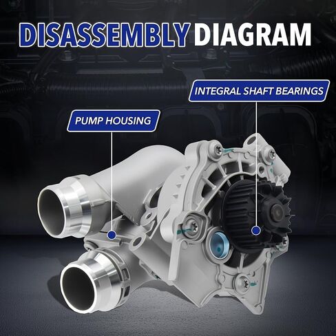 Water Pump 06H121026AE 06H121026AB 06H121026CQ 1312460 Compatible for Audi A3 A4 TT Allroad, Compatible for VW Tiguan Jetta Golf Eos Beetle CC[2.0L L4] Engine Only in Kuwait