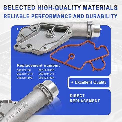 06E121168 06E121139E الألومنيوم مضخة المياه ترموستات غطاء الإسكان موصل المبرد شفة ث / الختم متوافق مع 2.4L 3.2L أودي A4 أفانت A5 كواترو A6 A7 A8 Q5 in Kuwait