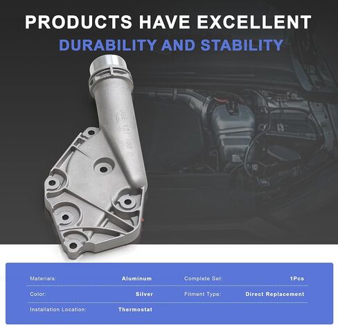 06E121168 06E121139E الألومنيوم مضخة المياه ترموستات غطاء الإسكان موصل المبرد شفة ث / الختم متوافق مع 2.4L 3.2L أودي A4 أفانت A5 كواترو A6 A7 A8 Q5 in Kuwait