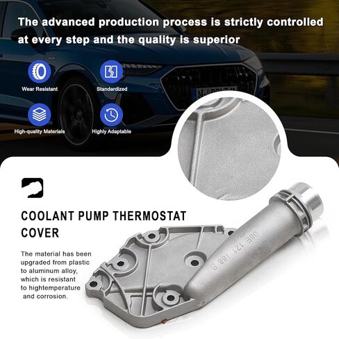 06E121168 06E121139E الألومنيوم مضخة المياه ترموستات غطاء الإسكان موصل المبرد شفة ث / الختم متوافق مع 2.4L 3.2L أودي A4 أفانت A5 كواترو A6 A7 A8 Q5 in Kuwait