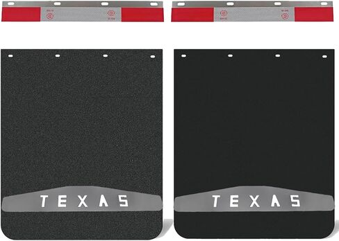 6 Pack Universal 4" x 24" Stainless Steel Mud Flap Weights & Aluminum Straight Reflector Plates for Semi Trucks, w/Heavy Duty 24"x30" Polymer Mud Flaps in Saudi Arabia