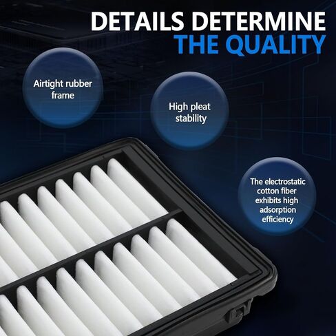 Engine Air Filter Compatible with Hyundai 2022-2024 Tucson Gas,2021-2024 Santa Fe,2020-2024 Sonata,2022-2024 Santa Cruz,2021-2024 K5,2022-24 Carnival,Replace 28113-L1000,FDPAF99096, CA12816 in Saudi Arabia