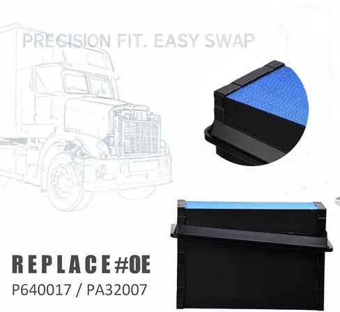 P640017 High Flow Engine Air Filter for Truck, Compatible with Kenworth and Peterbilt Trucks, Fit for Paccar and Cummins Engine etc, Replace PA32007 (With Buckle) in Saudi Arabia