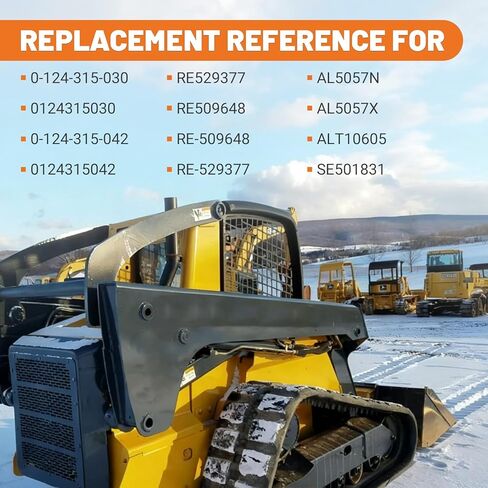 RE529377 Tractor Alternator 12V/70A Fits for John Deere Loader Tractor Skid Steer Models 244J 304J 313 315 328 CT315 4120 5065M 6100D Replaces RE509648 0124315030 0124315042 SE501831 AL5057N in Kuwait