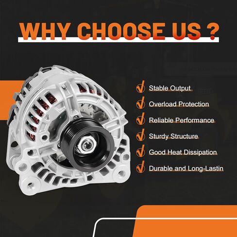 RE529377 Tractor Alternator 12V/70A Fits for John Deere Loader Tractor Skid Steer Models 244J 304J 313 315 328 CT315 4120 5065M 6100D Replaces RE509648 0124315030 0124315042 SE501831 AL5057N in Kuwait