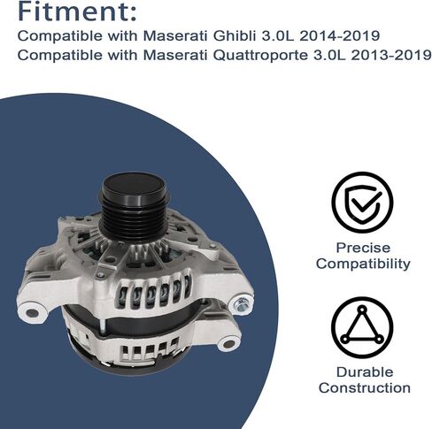 FZJDSD Alternator 200A 12V 30318724485 Compatible with Maserati Ghibli 3.0L 2014-2019 Quattroporte 3.0L 2013-2019 Replace 28996424485 6-Groove Pulley in Saudi Arabia