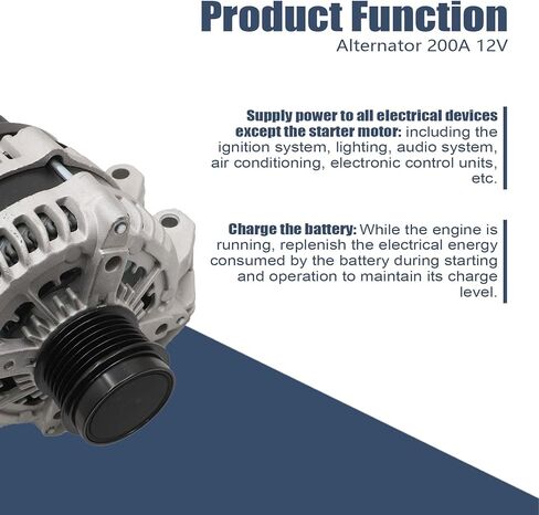 FZJDSD Alternator 200A 12V 30318724485 Compatible with Maserati Ghibli 3.0L 2014-2019 Quattroporte 3.0L 2013-2019 Replace 28996424485 6-Groove Pulley in Saudi Arabia
