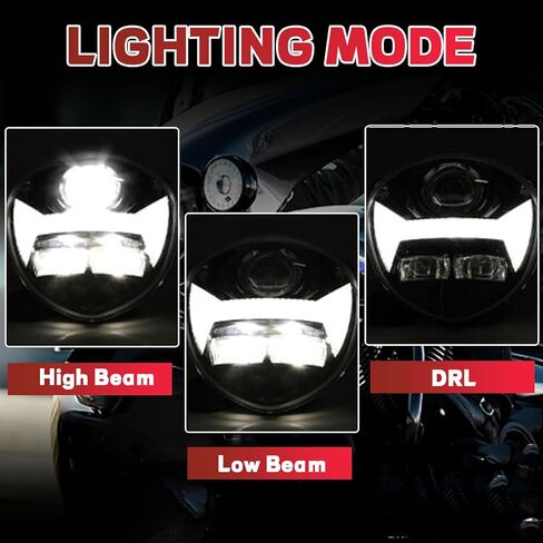 65W High Power Motorcycles LED Headlight with High Low Beam DRL Compatible with Yamaha V STAR 1300 XVS 1300CT 2007-2017 with DOT Certification Motorcycle Headlight in Kuwait