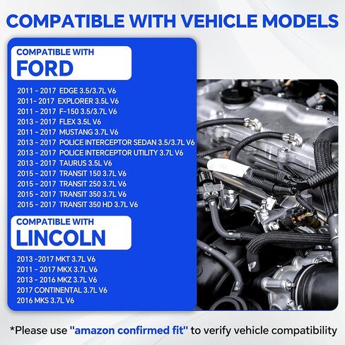 0280158191 مجموعة من 6 حاقن وقود مع 4 فتحات متوافقة مع Ford F-150 Edge Explorer Transit Lincoln MKS MKT MKX MKZ 3.5/3.7L V6 استبدال FJ1116 BR3E9F593F5A BR3Z9F593B CM5188 in Saudi Arabia