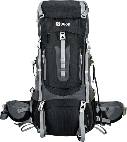 Ubon Internal Frame Hiking Backpack 50/60L Camping Backpack for Men Women with Rain Cover in Kuwait