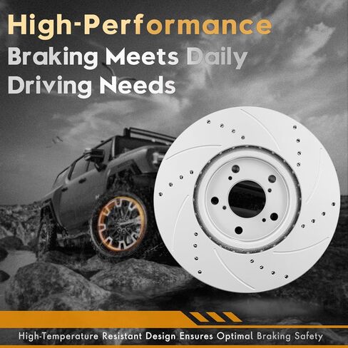 Betthand Front+Rear Brakes and Rotors Geomet 13''+13.1'' Replace for 2009-2015 Honda Pilot, 2007-2013 Acura MDX, 2010-2013 Acura ZDX, 3.5L V6, 980566+980567, 31468+31469 in Kuwait