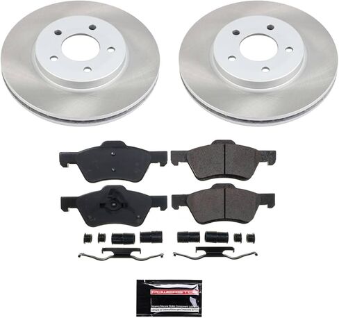 PowerStop Front Brake Kit For Ford Escape 2010-12 |Mazda Tribute 2010-11 |Mercury Mariner 2010-11 - Ceramic Brake Pads + Semi Coated Rotors Replacement, SC5571 in Saudi Arabia