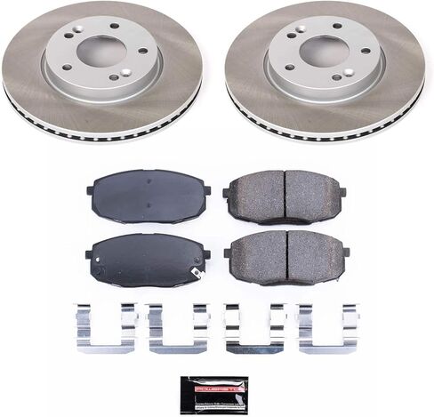 PowerStop Front Brake Kit For Kia Soul 2014-16 - Ceramic Brake Pads + Semi Coated Rotors Replacement, SC6946 in Saudi Arabia