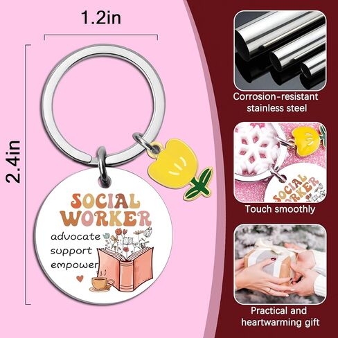 Social Worker Gifts for Women Men Social Worker Appreciation Gifts for School Socials Workers Keychain Thank You Gift for Socials Workers Gift Birthday Anniversary Keyring in Kuwait