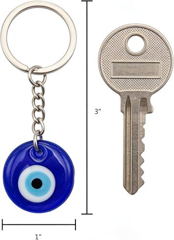 Shinypods 20 Pieces Evil Eye Turkish Blue Evil Eye Keychain Charms Handmade Nazar Amulet Charms Pendants Crafting Glass Keychain with Keyring Hanging Ornament Jewelry Accessories Amulet for Good Luck in Saudi Arabia