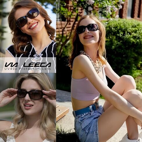 نظارات شمسية مستقطبة من VIA LEECA للنساء، تصميم ملفوف على شكل فراشة أثناء القيادة والصيد وحماية من الأشعة فوق البنفسجية 400 in Kuwait